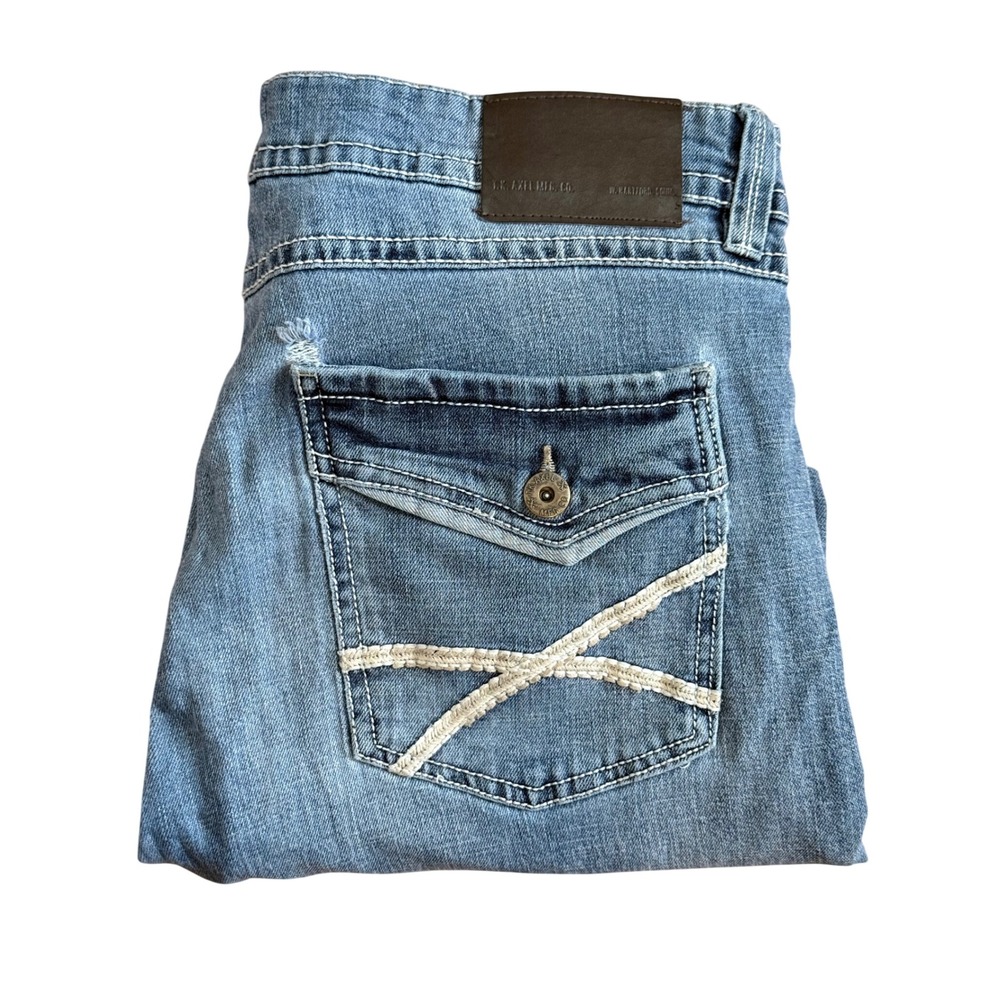 Axel‎ Harbor Jeans Mens 38x32 Blue Excellent Straight Leg Thick Stitch AXMB0076
